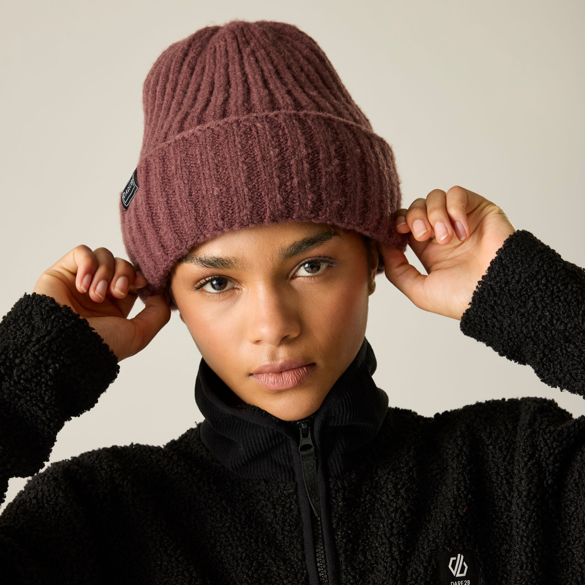 Dare 2B Unisex Plum Freestyle Fleece Lined Insulating Beanie Hat In - Image 2