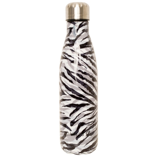Dare 2b - Metal Drinks Bottle  Black White Zebra Print
