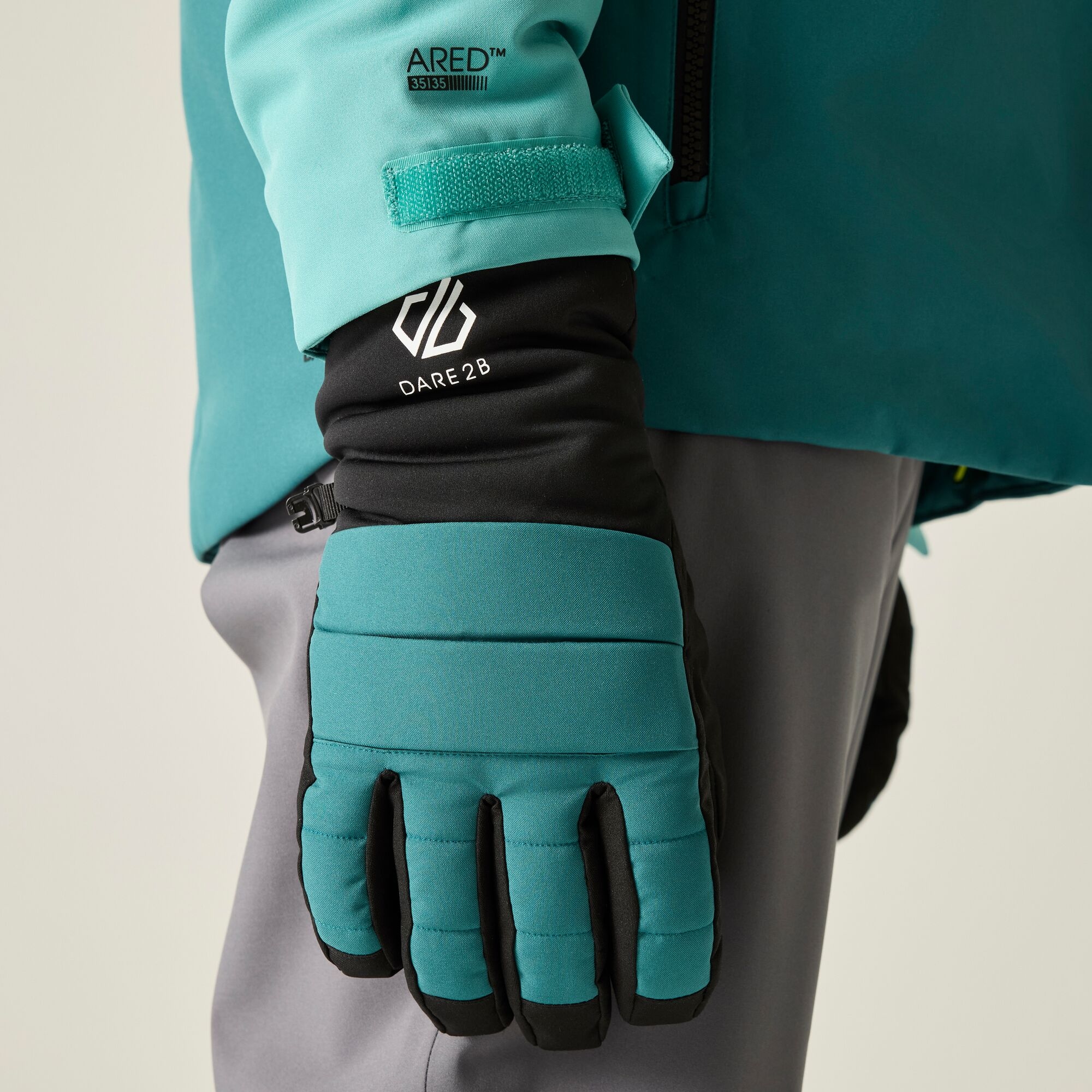 Dare 2b   Rękawiczki narciarskie unisex Freeride II z membraną 35/35 Zielony