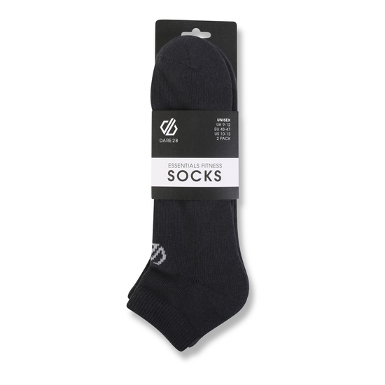 Dare 2b - Adult's Essentials No Show Socks 2 Pack Ebony Grey