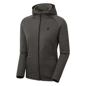 Dare 2b - Women's Faultless Full Zip Hooded Hybrid Fleece Charcoal Grey