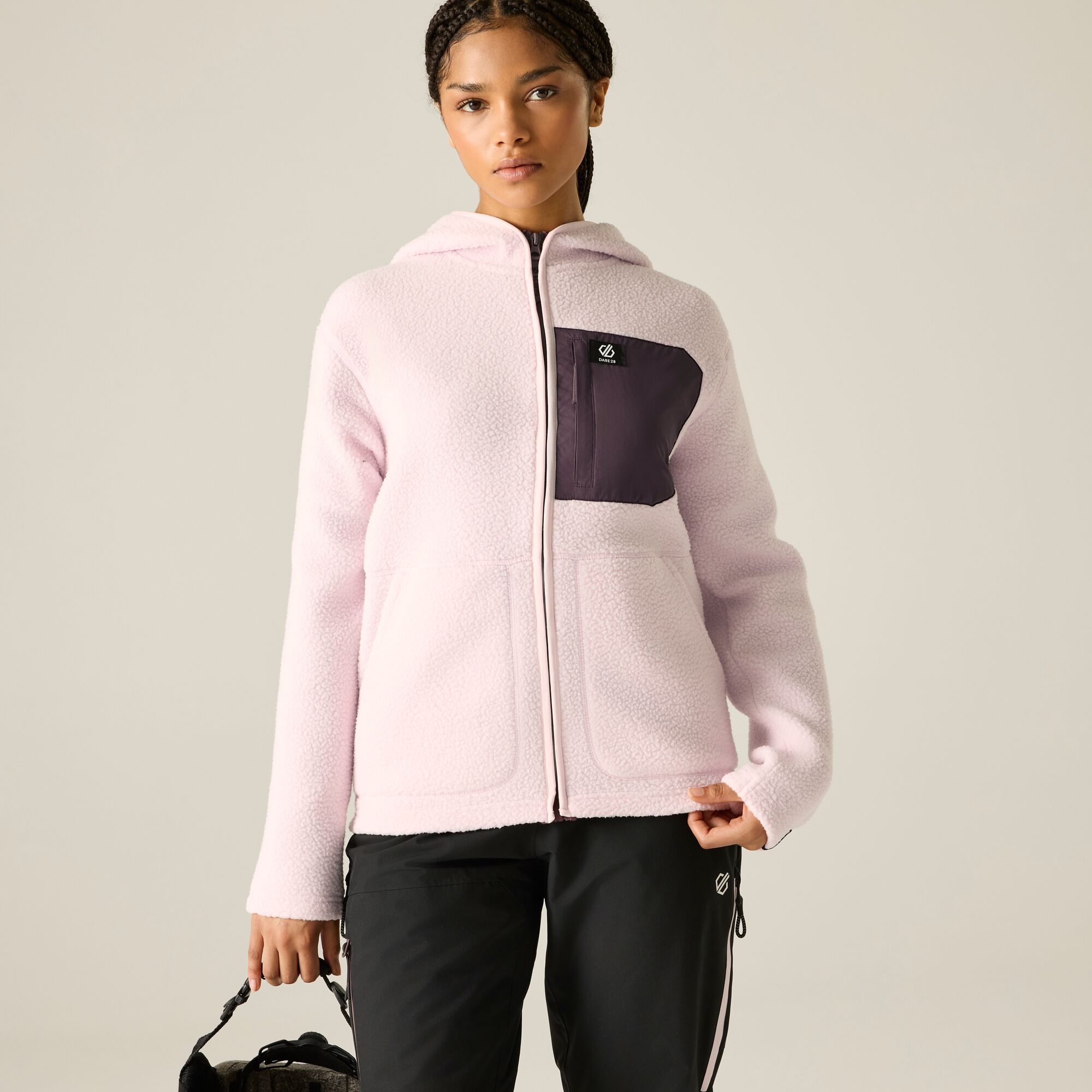 Dare 2b   Polar damski rozsuwany Firn Hooded Borg Różowy
