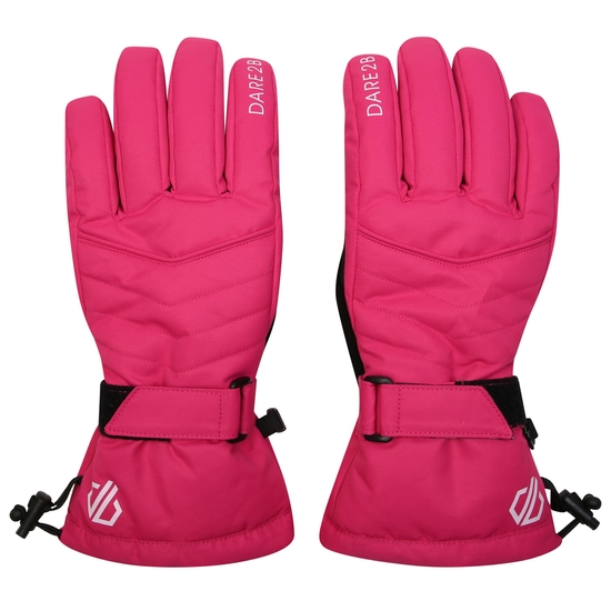 Women's Acute Waterproof Ski Gloves Pure Pink