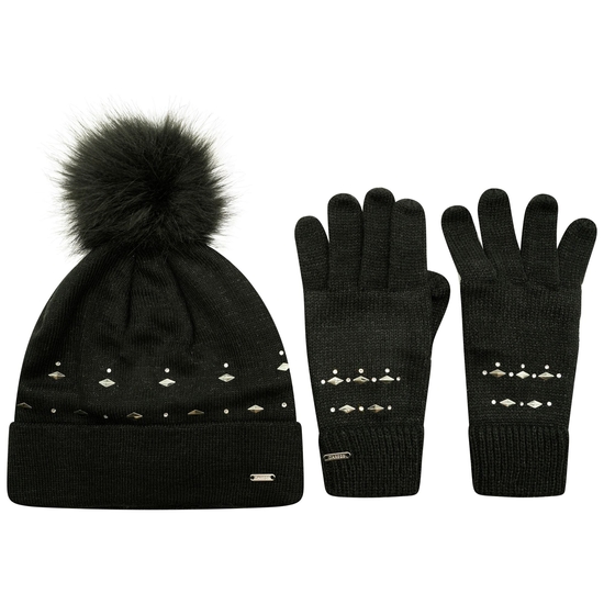 Dare 2b - Damski zestaw prezentowy czapka i rękawiczki Bejewel II Black