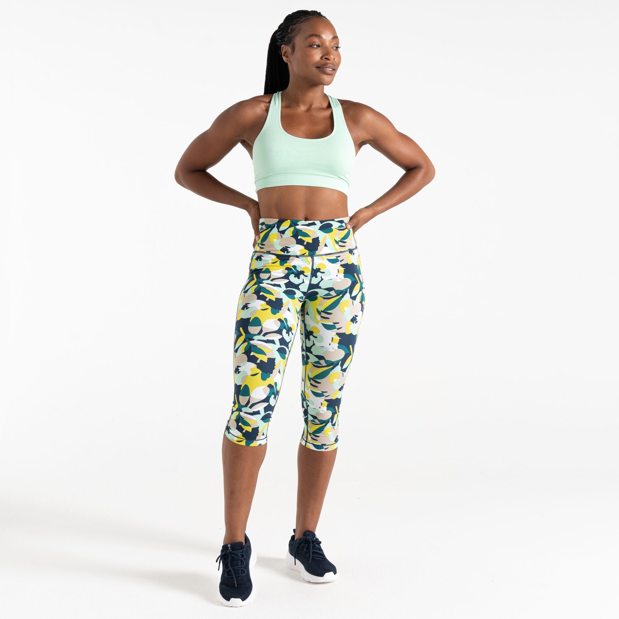 Dare 2b Damskie legginsy do ćwiczeń 3/4 Influential Niebieski