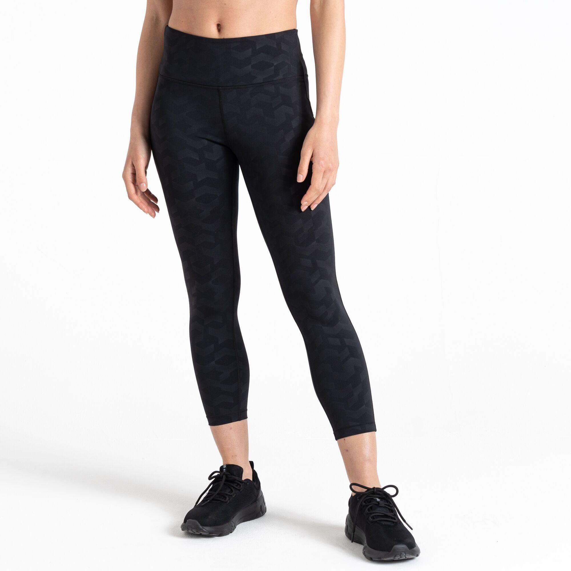 Dare 2b - Damskie Legginsy 7/8 Influential Czarny we Wzór