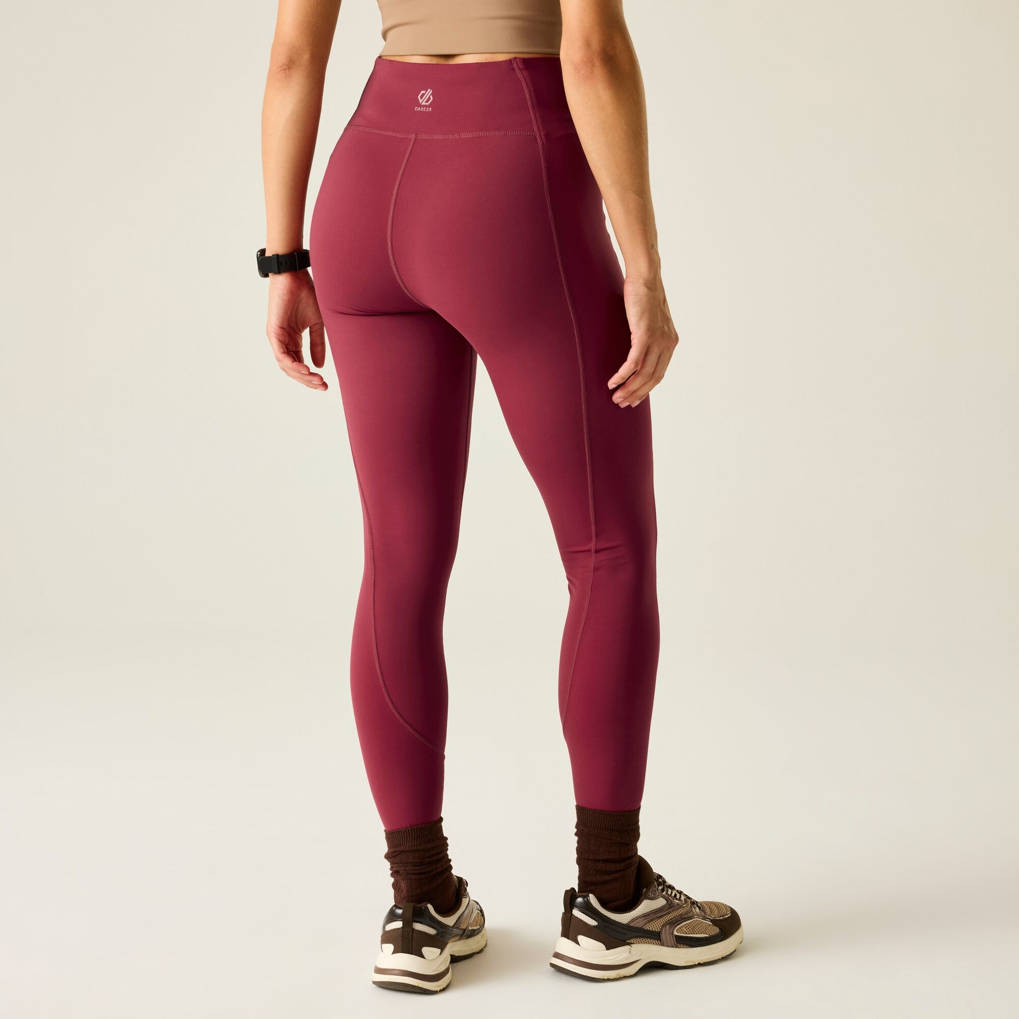 Dare 2b Legginsy sportowe damskie szybkoschnące Power Burgundowy
