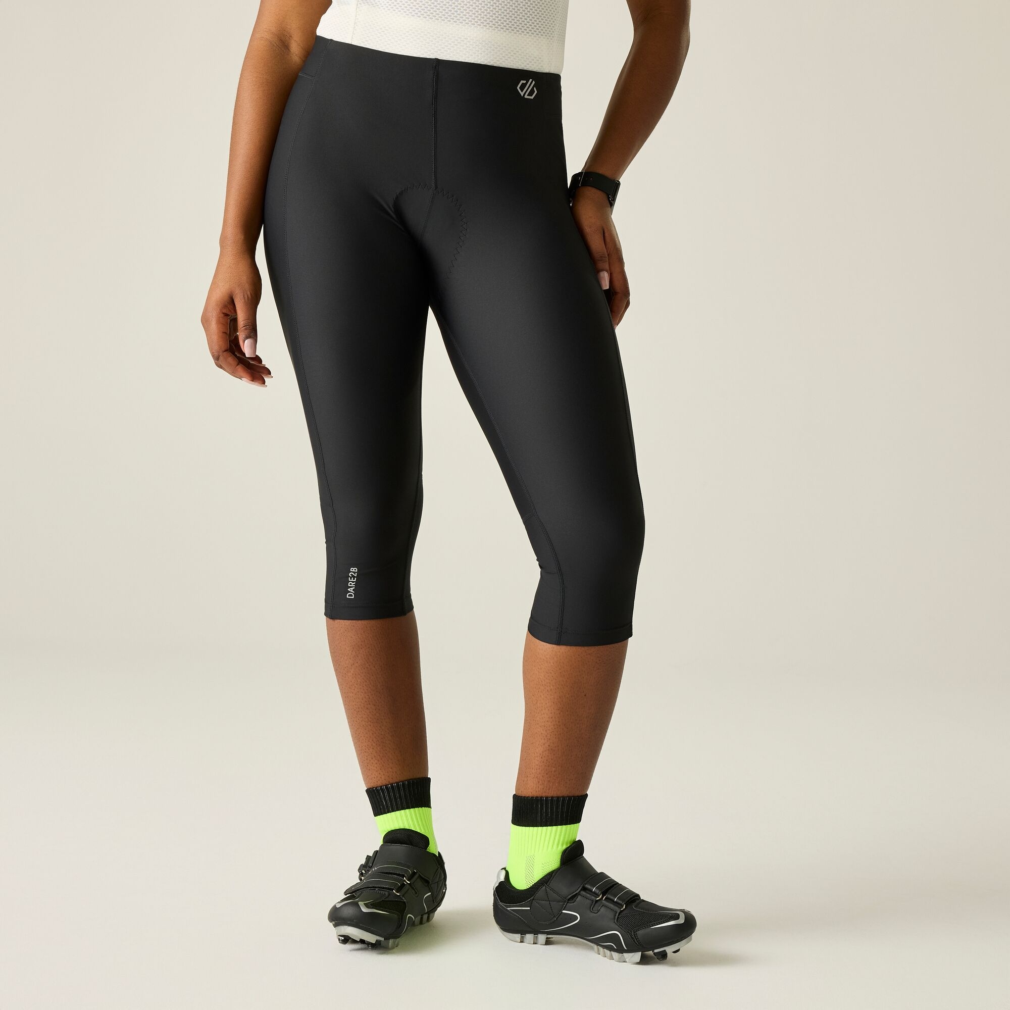 Dare 2b Spodnie rowerowe damskie capri odblaskowe Verve Czarny