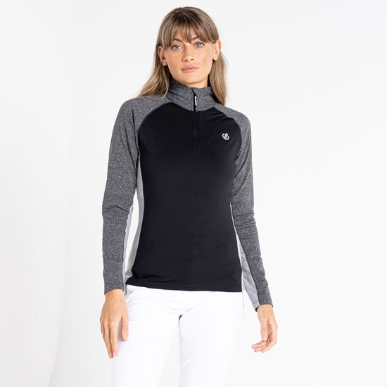 Dare 2b - Women's Involved II Recycled Lightweight Core Stretch Midlayer Black Charcoal Grey