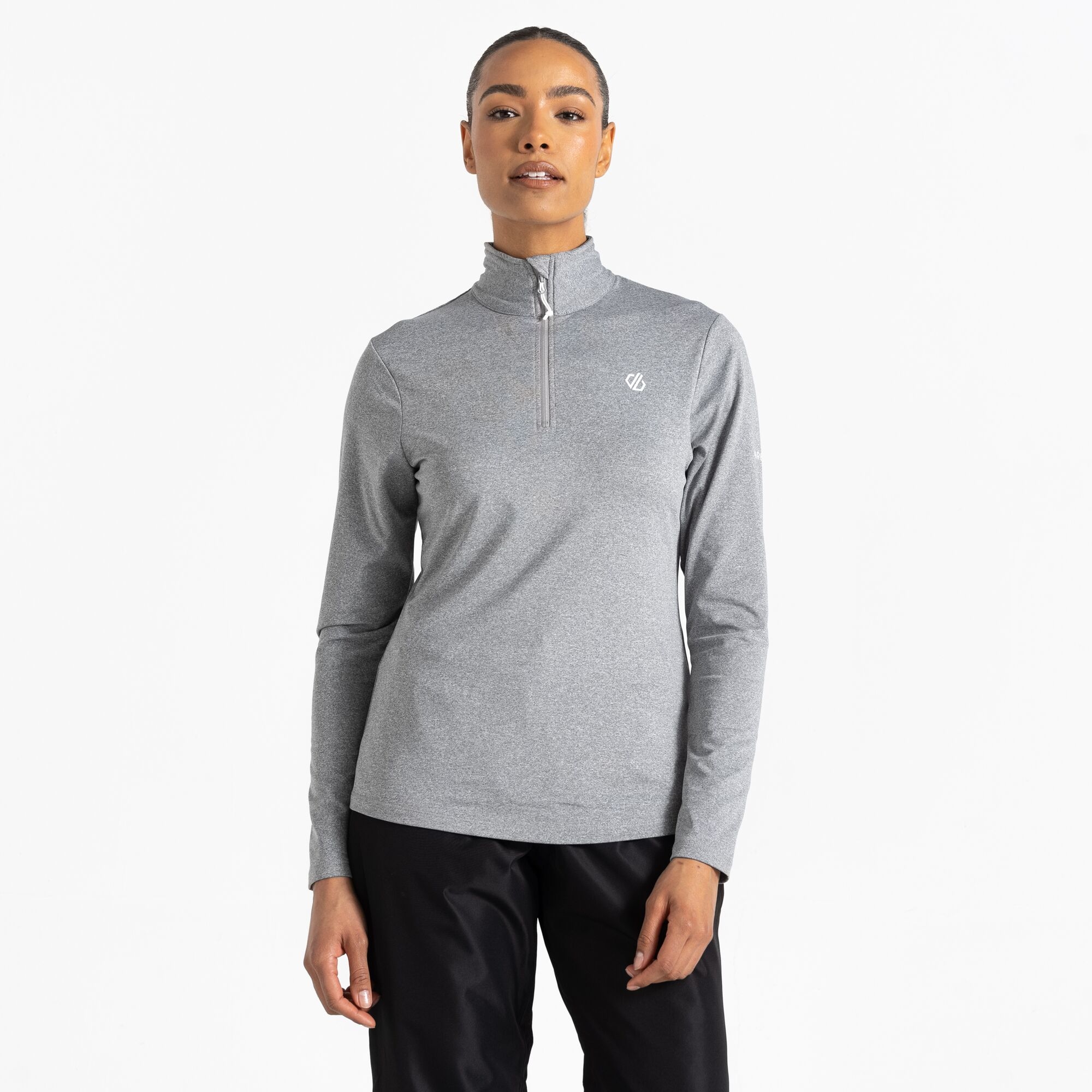 Dare 2b Women's Quick-drying Lowline II Lightweight Core Stretch Midlayer Ash Grey Marl, Size: 18