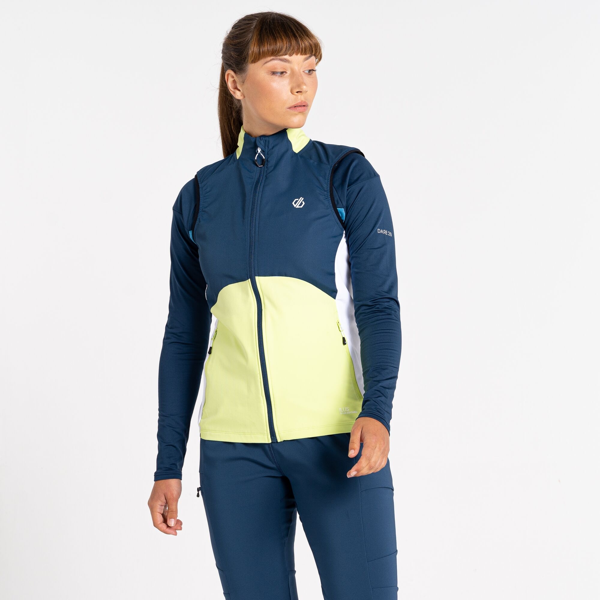 Dare 2b - Damska Kamizelka Softshell Avidly Zielono-niebieski, Rozmiar: 32