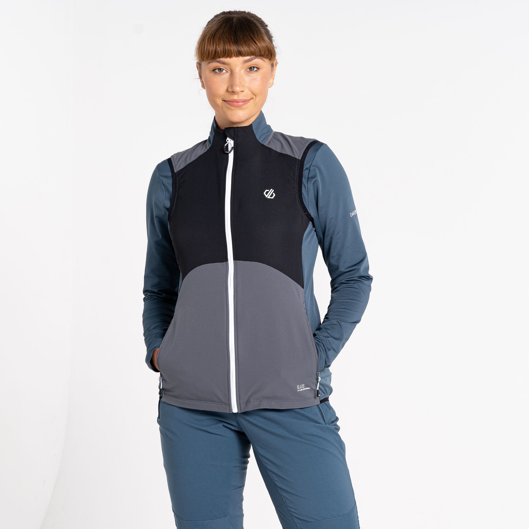 Dare 2b - Damska Kamizelka Softshell Avidly Szaro-czarny, Rozmiar: 46