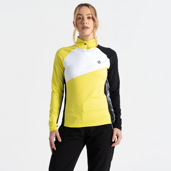 Dare 2b - Damska bluza narciarska z suwakiem Ice Core Żółto-czarny