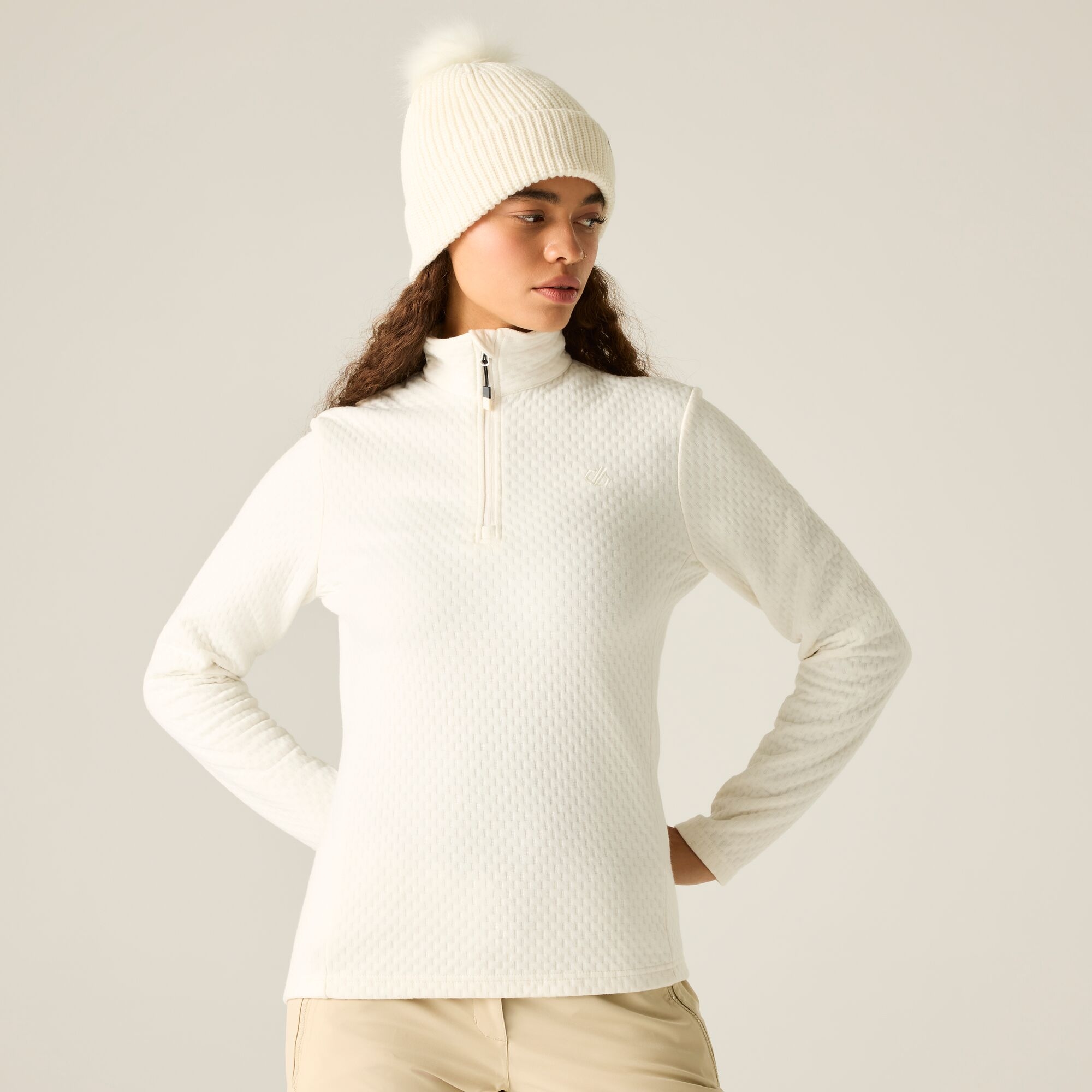 Dare 2b   Bluza damska z suwakiem 1/4 Blindside Biały