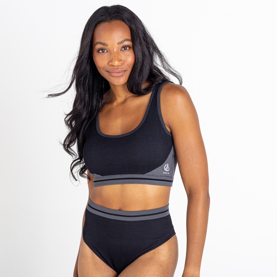 Dare 2b - Women's Don't Sweat It Recycled Bikini Top Black Charcoal Grey