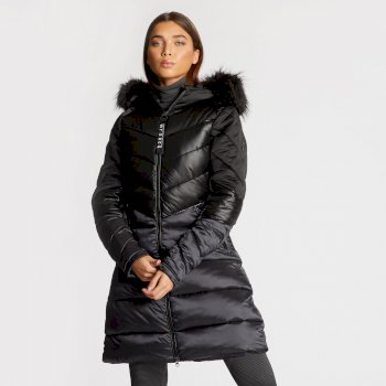 Damska puchowa kurtka parka Dare2b Barones czarna Damska puchowa kurtka parka Dare2b Barones czarna