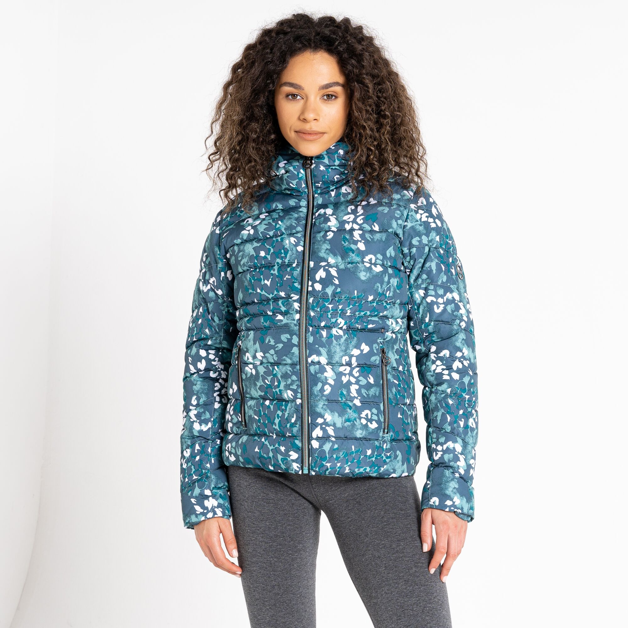 Dare 2b - Damska Kurtka Puchowa Reputation II Canton Green Animal Print, Rozmiar: 34