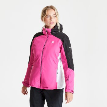 Dare 2b - Women's Radiate Waterproof Insulated Hooded Ski Jacket Active Pink Black