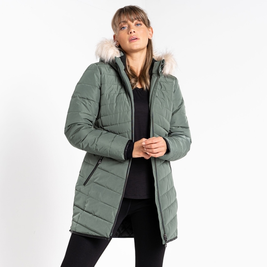 Dare 2b - Damski płaszcz zimowy długi Striking II Zielony