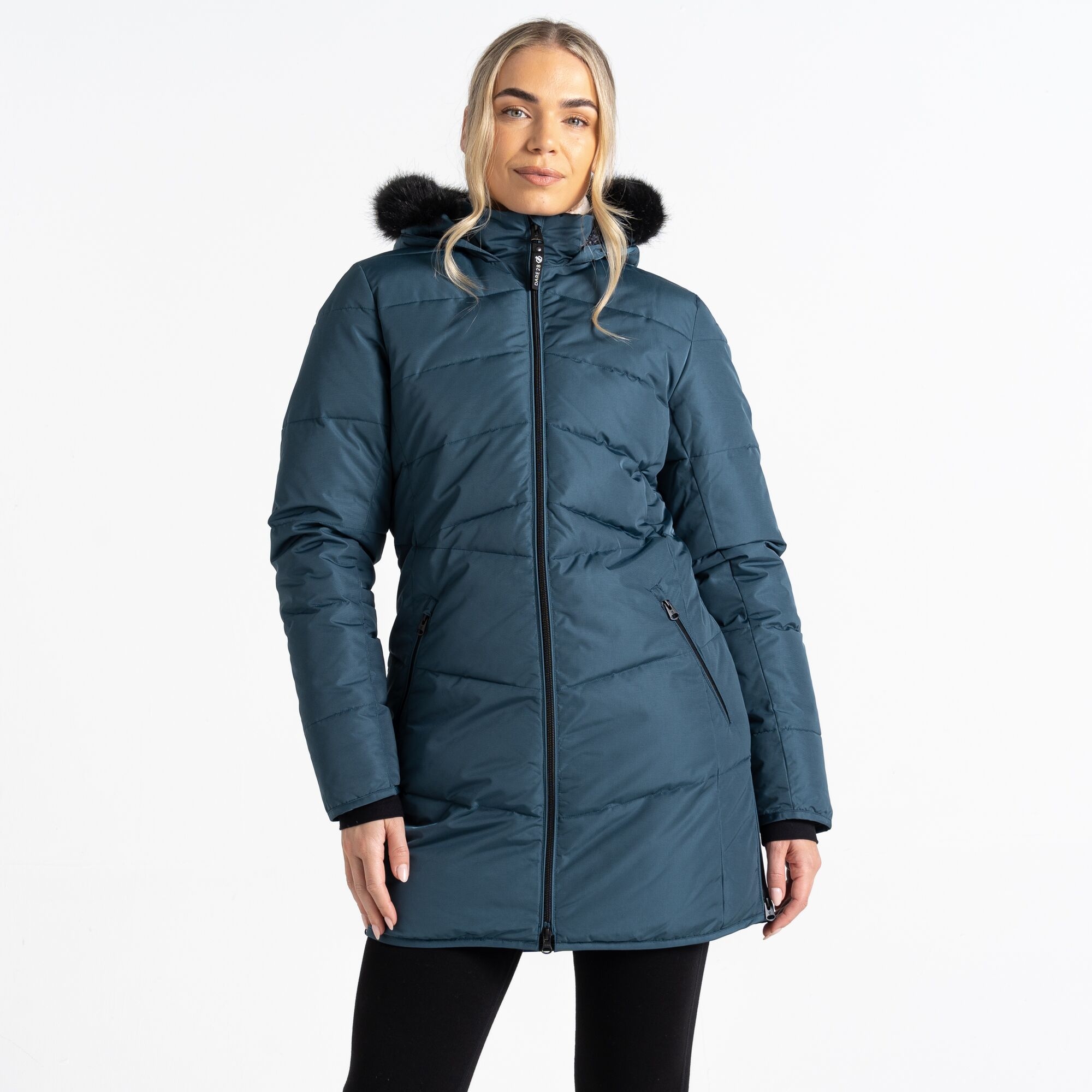 Dare 2B Women's Waterproof Striking Iii Mid Length Padded Jacket - Grey Size 10 - Image 3