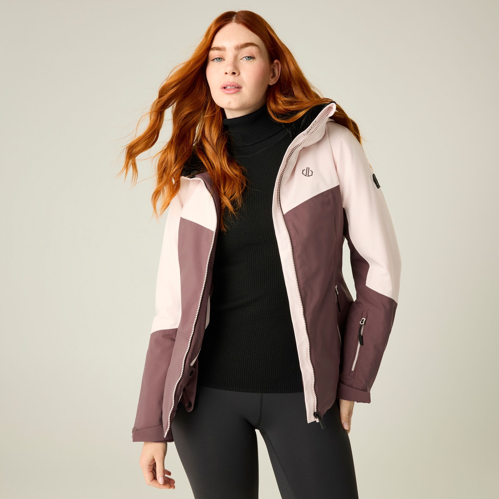 Dare2b Women's Flurry Iii Ski Jacket: : : 2 Pink Haze/Huckleberry Size 20 - Outdoor Action - Image 3