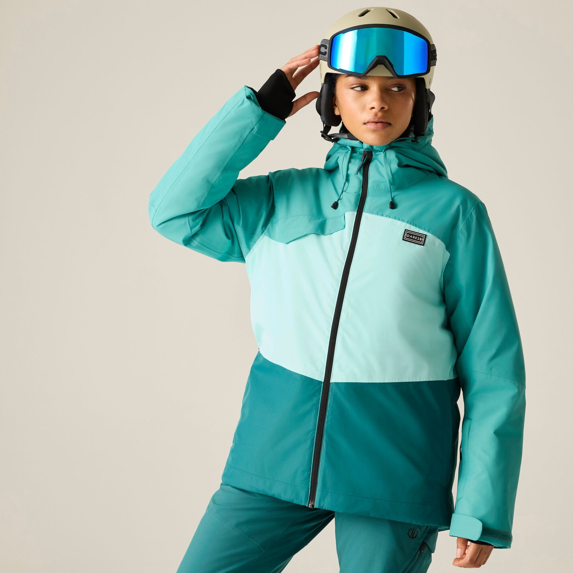 Dare 2b   Kurtka narciarska damska Powder z membraną 15/15 Zielony