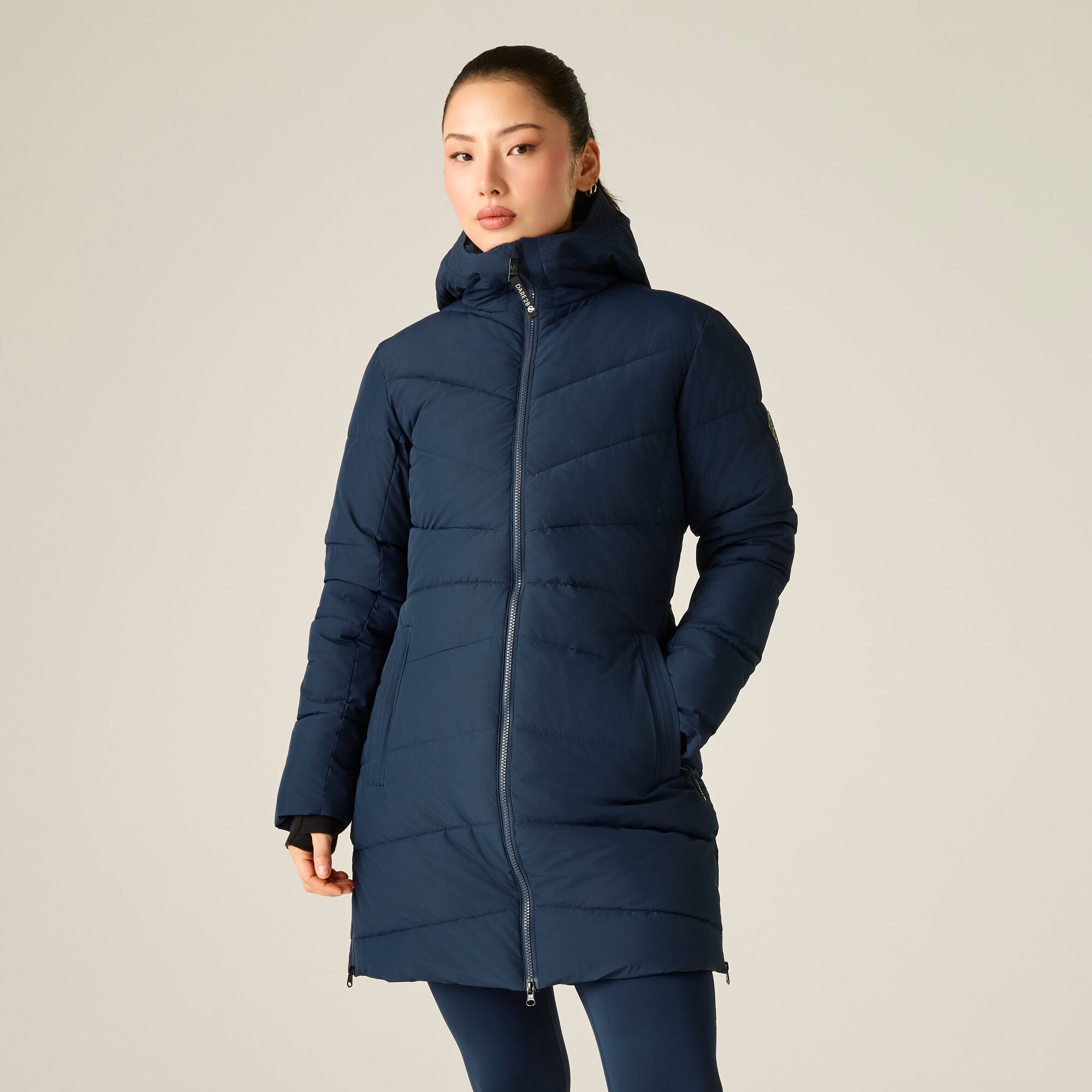 Dare 2B Women's Waterproof Glacier Longline Padded Jacket - Blue Size 8 - Image 3