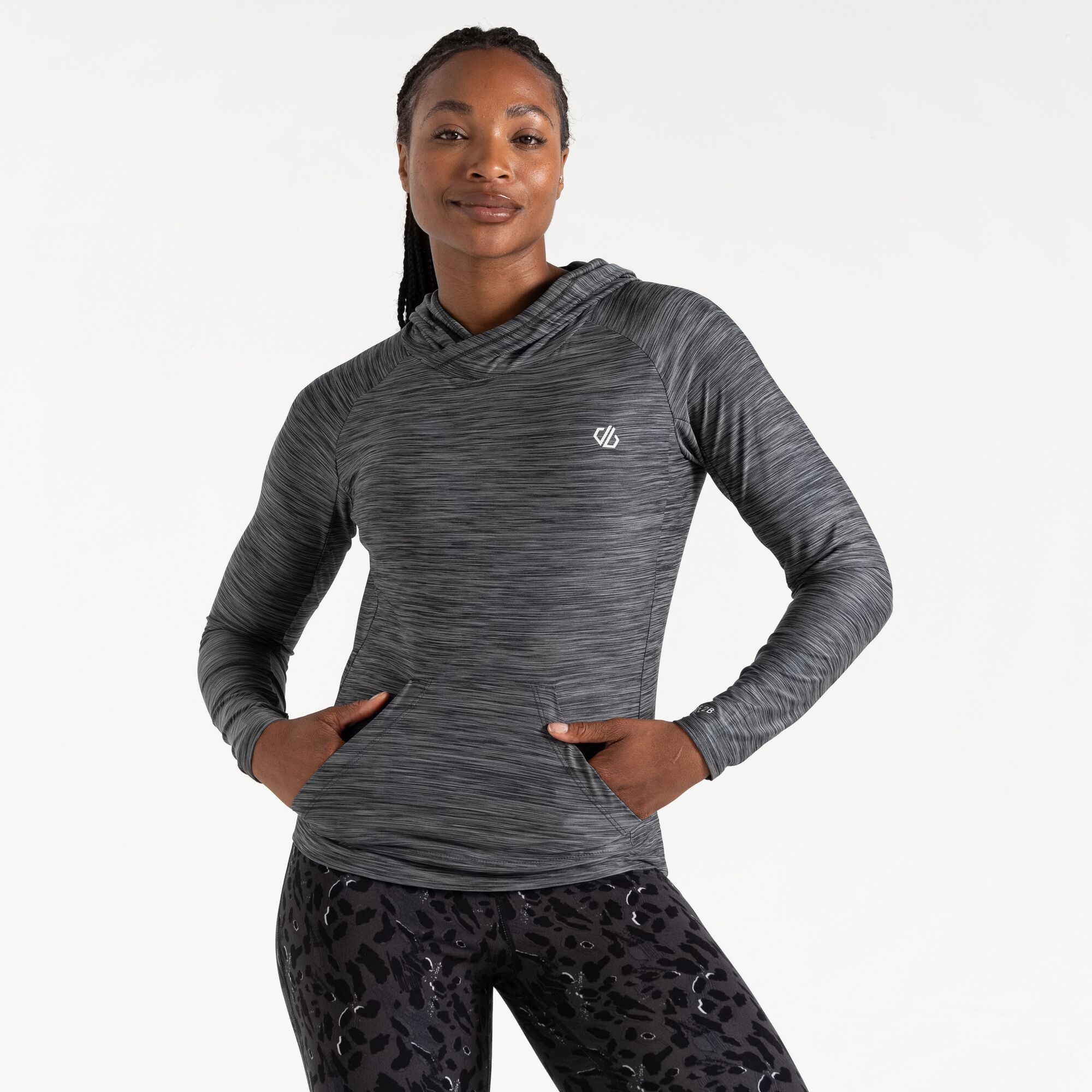 Dare 2b Women's Quick-drying Sprint City Lightweight Hoodie Ebony Grey Marl, Size: 10