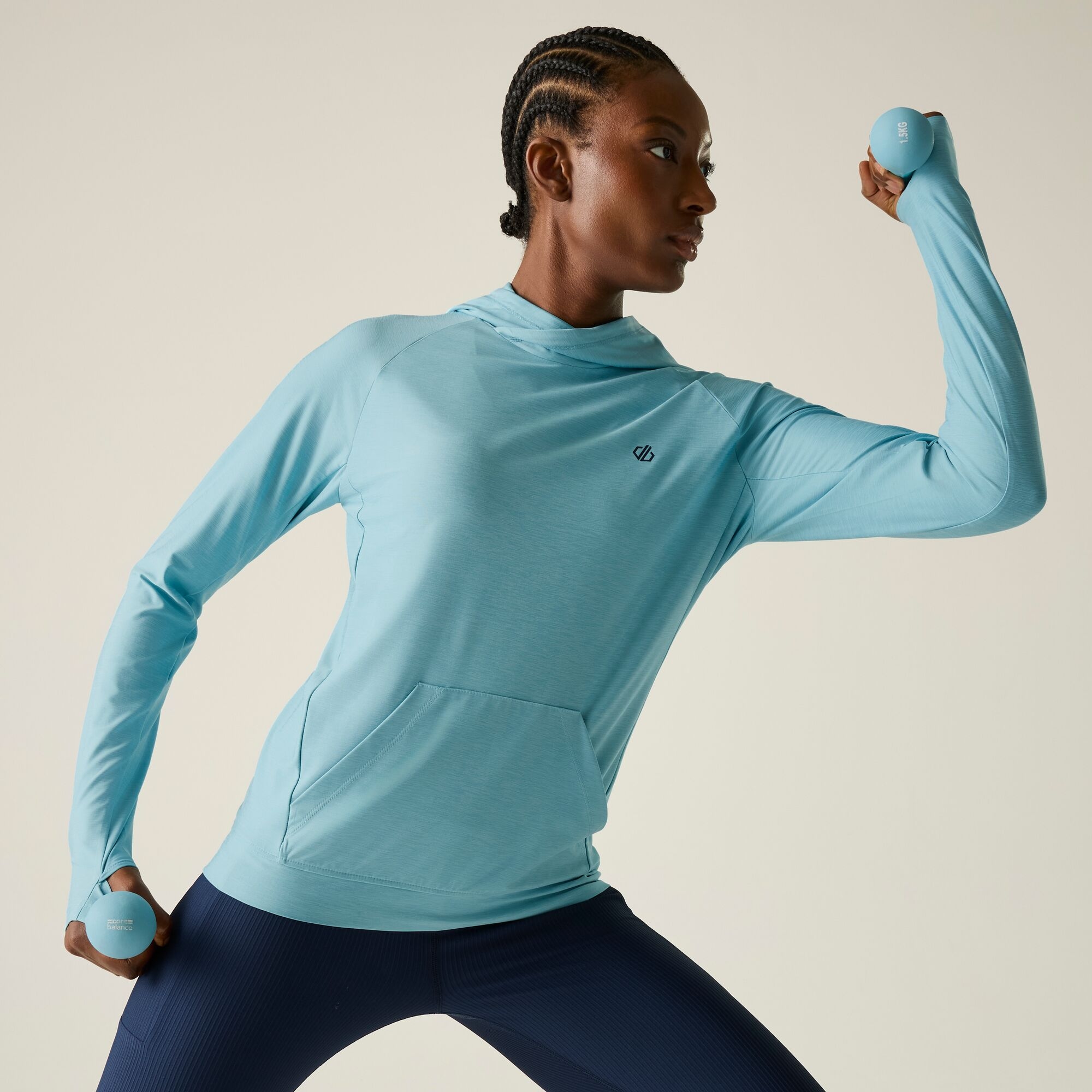 Dare 2b Bluza damska z kapturem szybkoschnąca Sprint Cty Niebieski