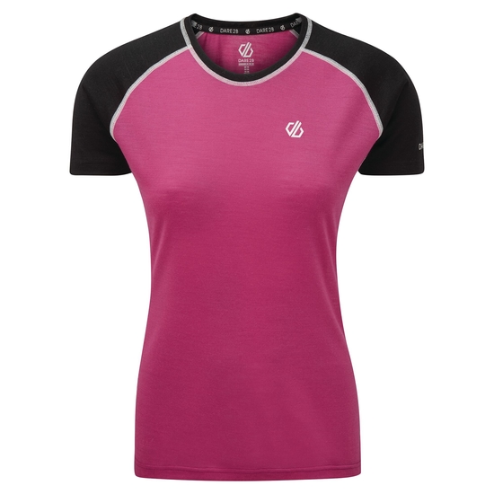 Dare 2b - Women's Fixate Wool T-Shirt Active Pink Black 