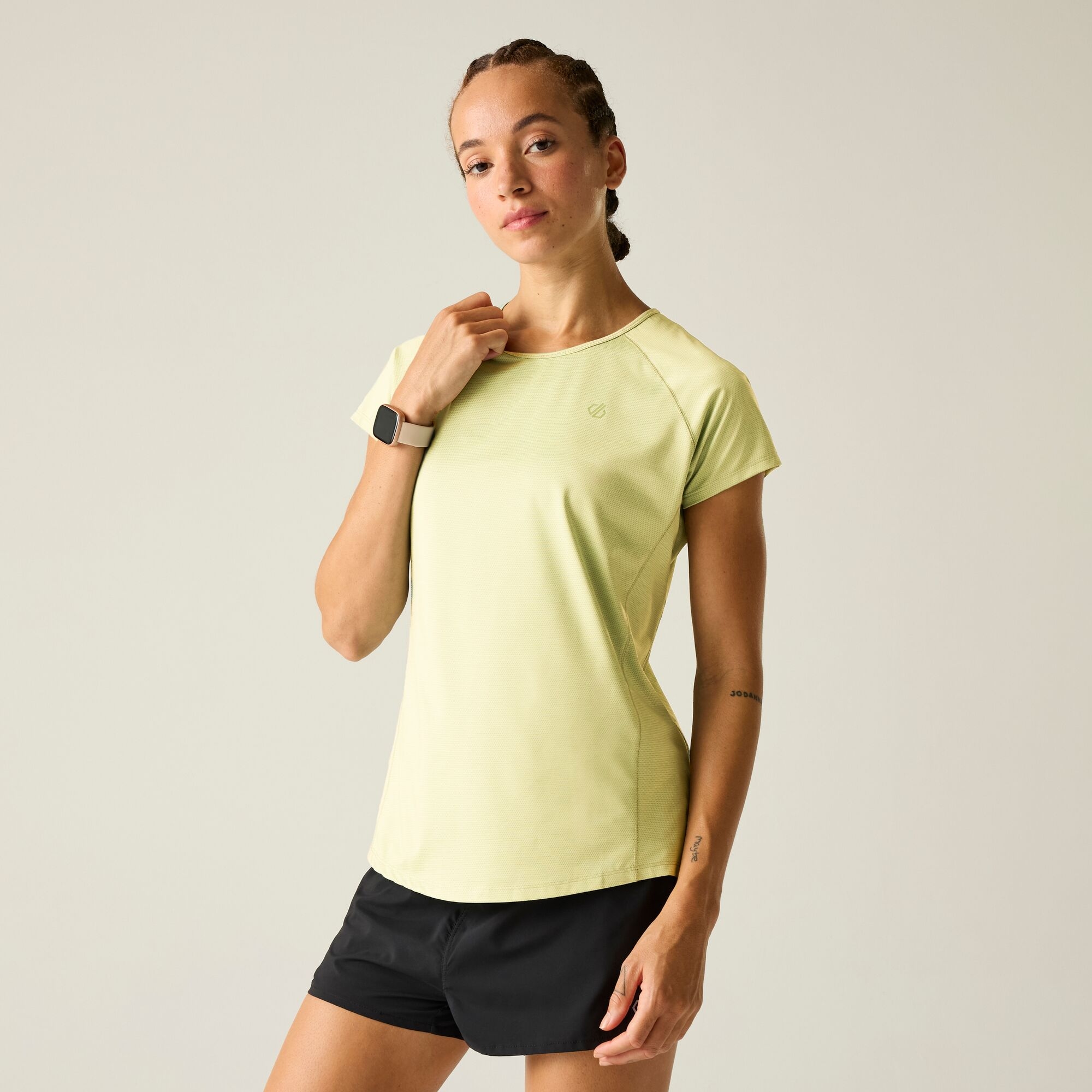 Dare 2b Women's Corral Active Short Sleeved Scoop Neck T-Shirt in Yellow | Size: 18 - Image 2