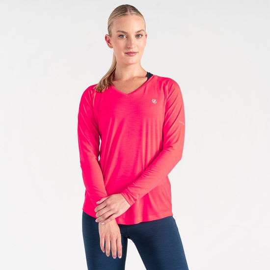 Dare 2b - Women's Discern Long Sleeve T-Shirt Neon Pink