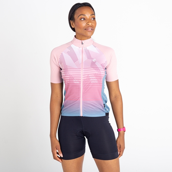 Dare 2b - Damska koszulka rowerowa szybkoschnąca Prompt Różowy