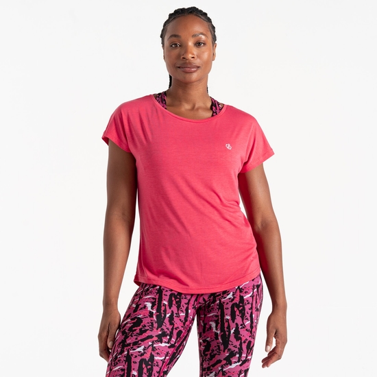 Dare 2b - Women's Persisting Lightweight Gym T-Shirt Sorbet Pink Marl