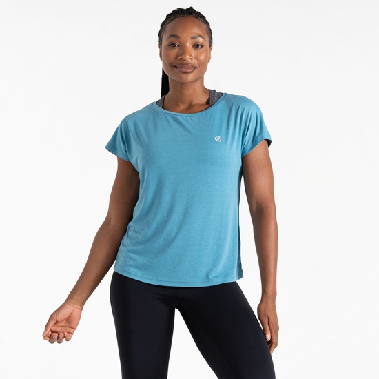 Dare 2b - Women's Persisting Lightweight Gym T-Shirt Niagara Blue Marl