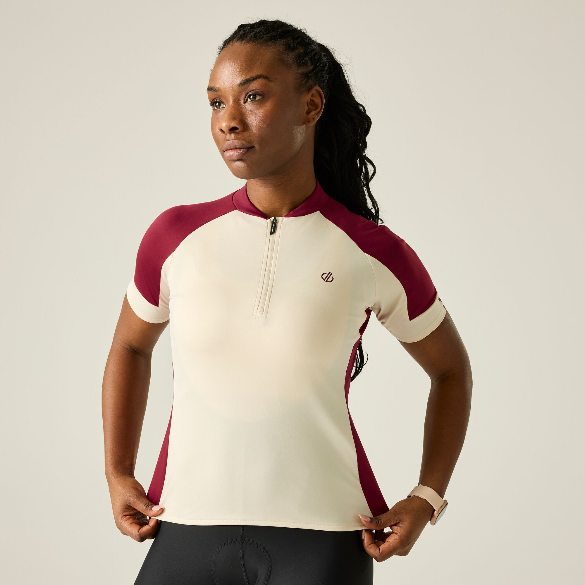 Dare 2b Koszulka rowerowa damska szybkoschnąca Flutter Beżowy