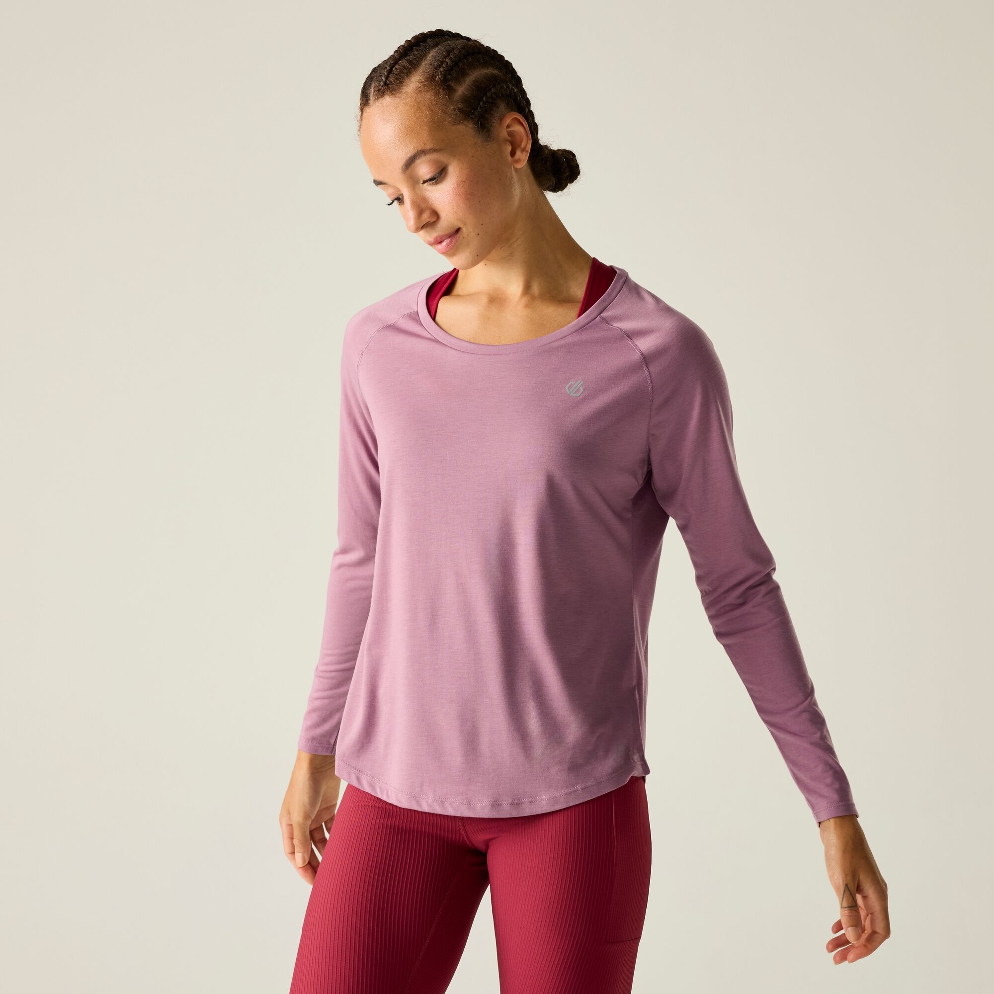 Dare 2b Koszulka z długim rękawem damska szybkoschnąca Serenity Różowy