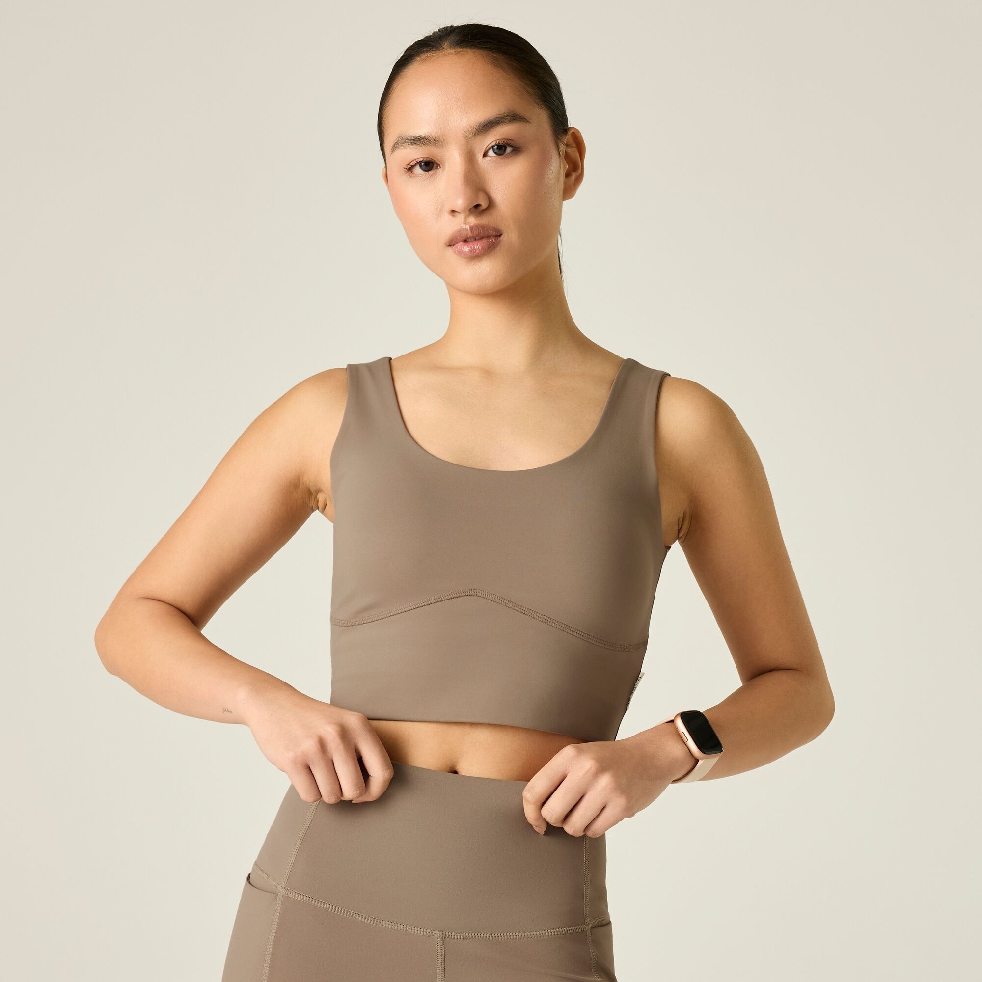 Dare 2B Women's Beige Refresh Cropped Tank Top Size: Xl - Image 5