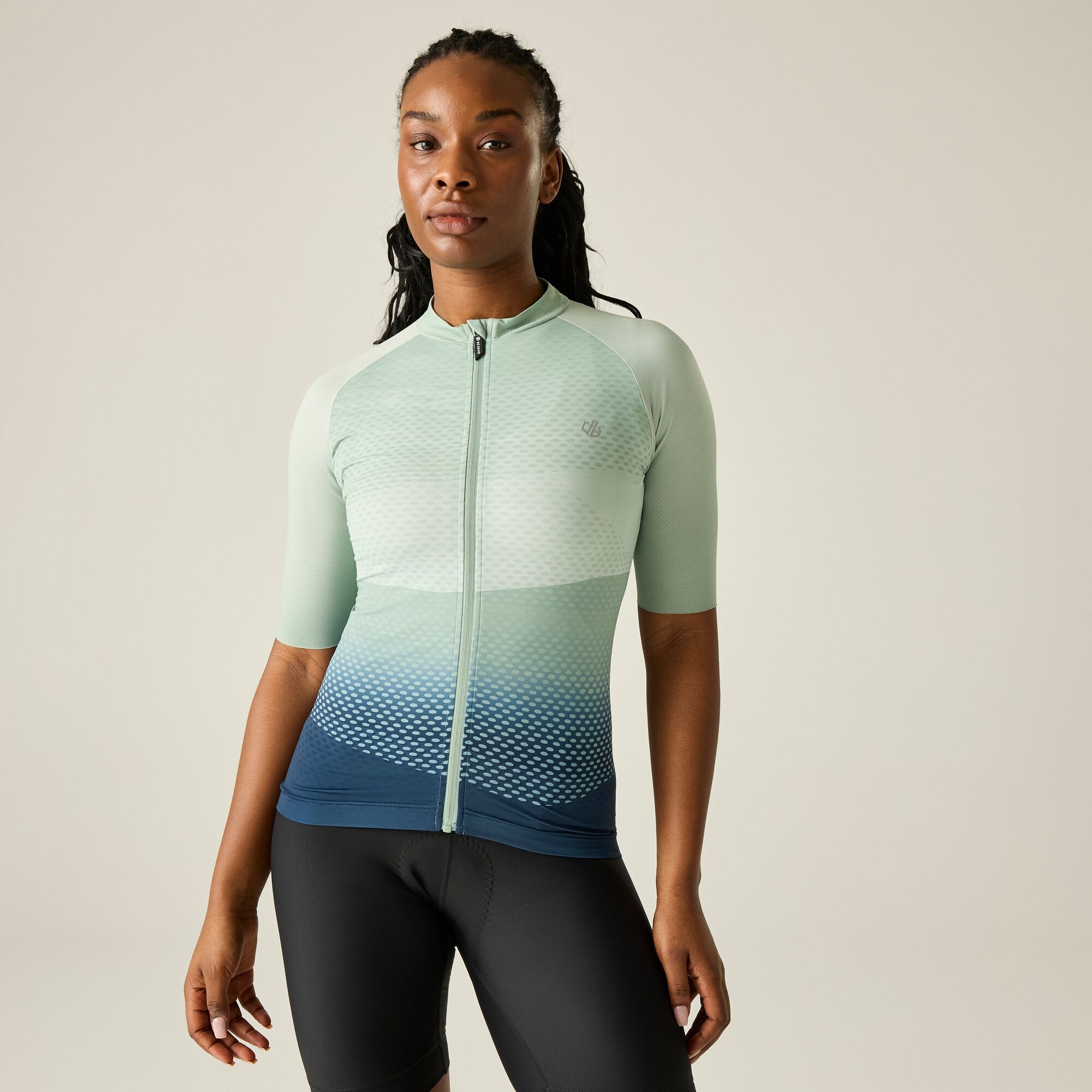 Dare 2B Women's Lightning Short Sleeved Printed Cycling Jersey - Green Size 8 - Image 1