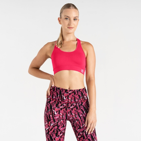 Dare 2b - Women's Don't Sweat It II Medium Impact Sports Bra Neon Pink