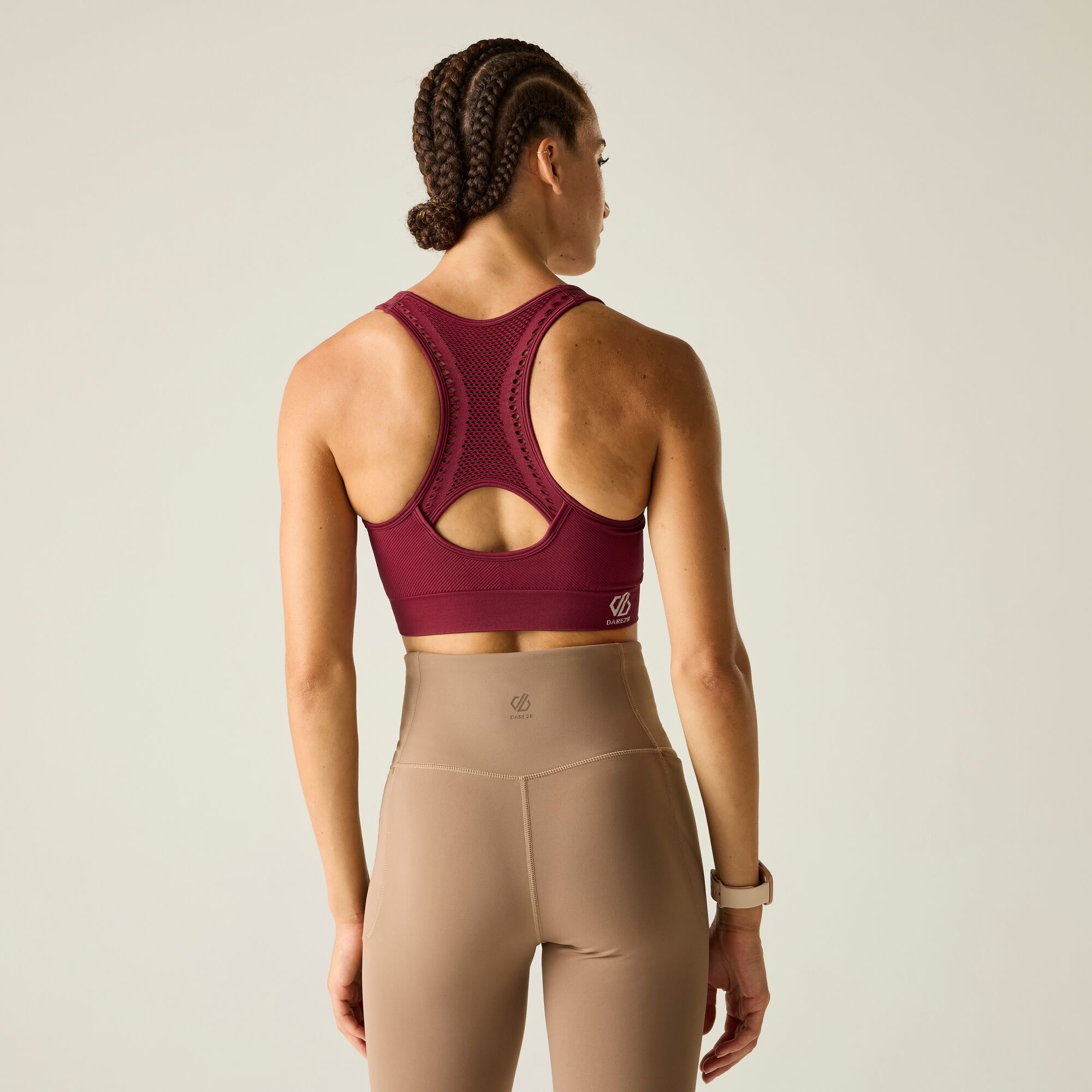Dare 2b Biustonosz sportowy damski szybkoschnący React Burgundowy