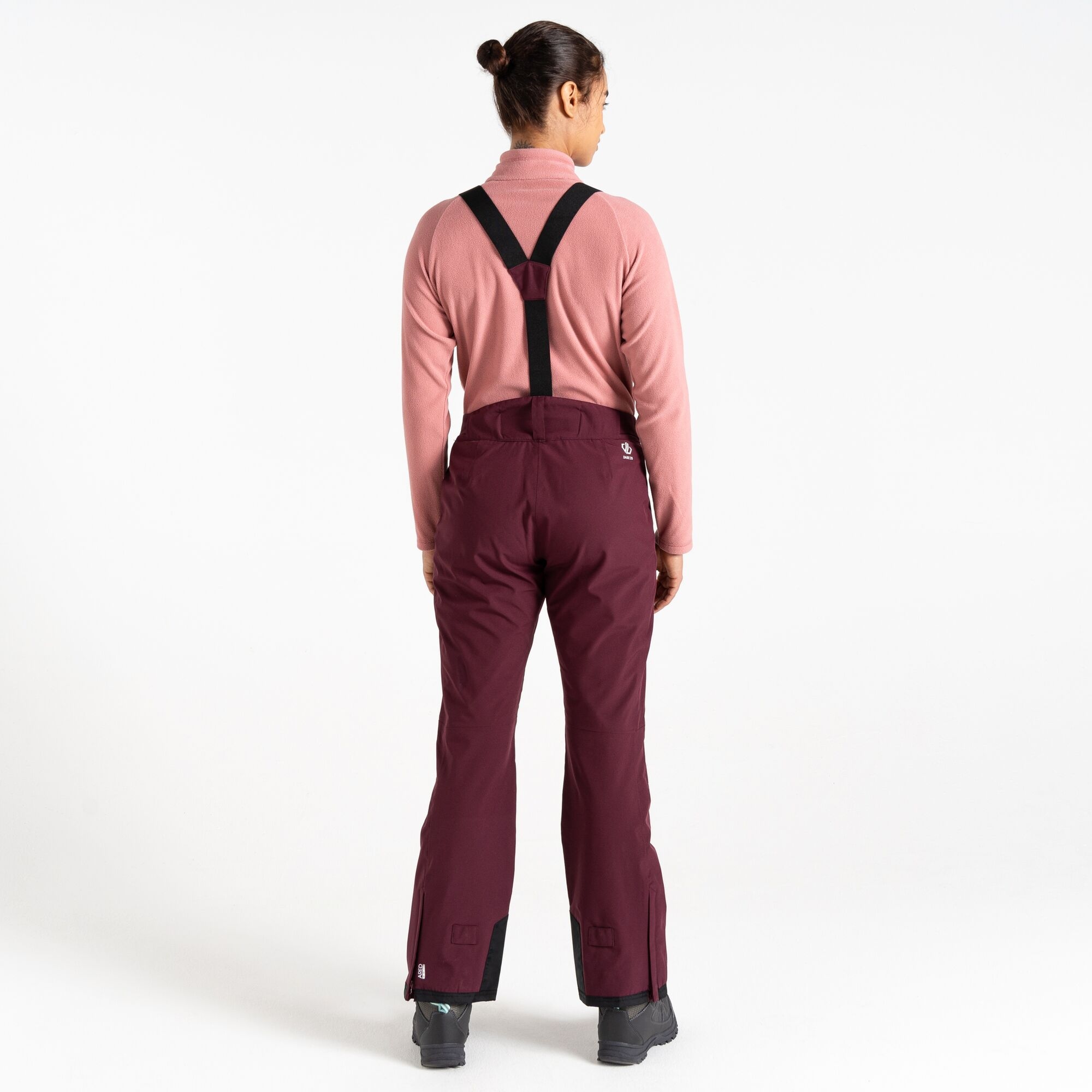 Dare 2b Spodnie narciarskie damskie z membraną z szelkami Effused II Fioletowy