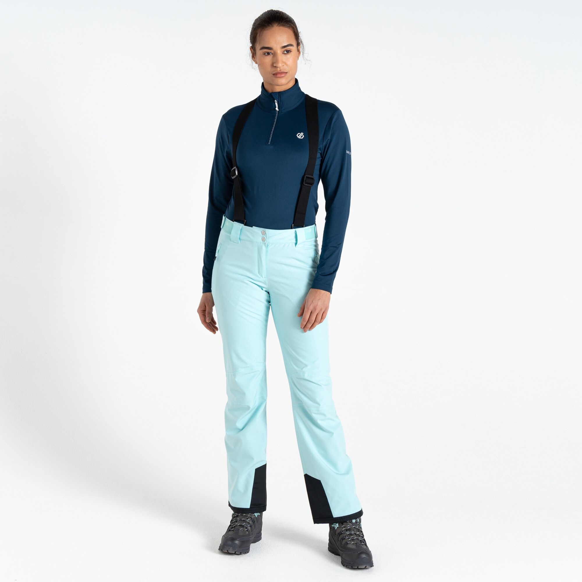 Dare 2b Spodnie narciarskie damskie z membraną z szelkami Diminish Niebieski