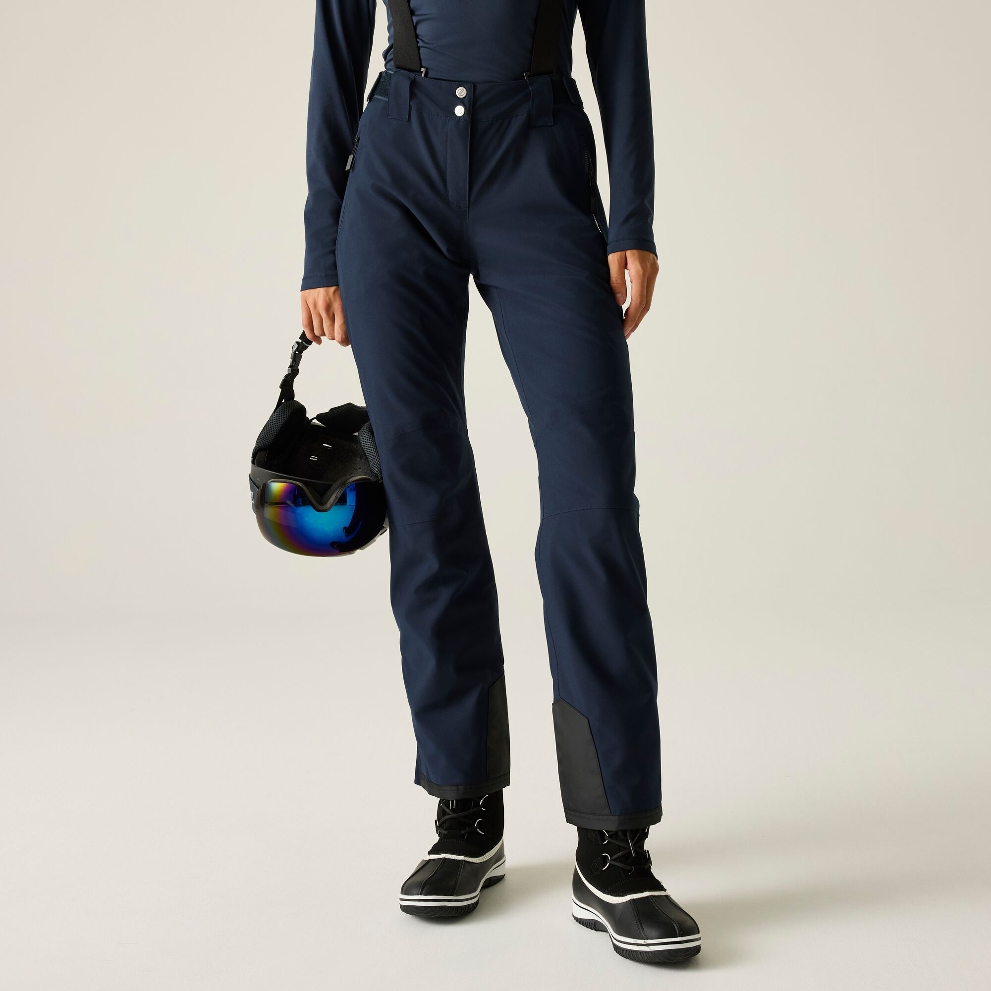 Dare 2b Spodnie narciarskie damskie z membraną z szelkami Diminish Granatowy