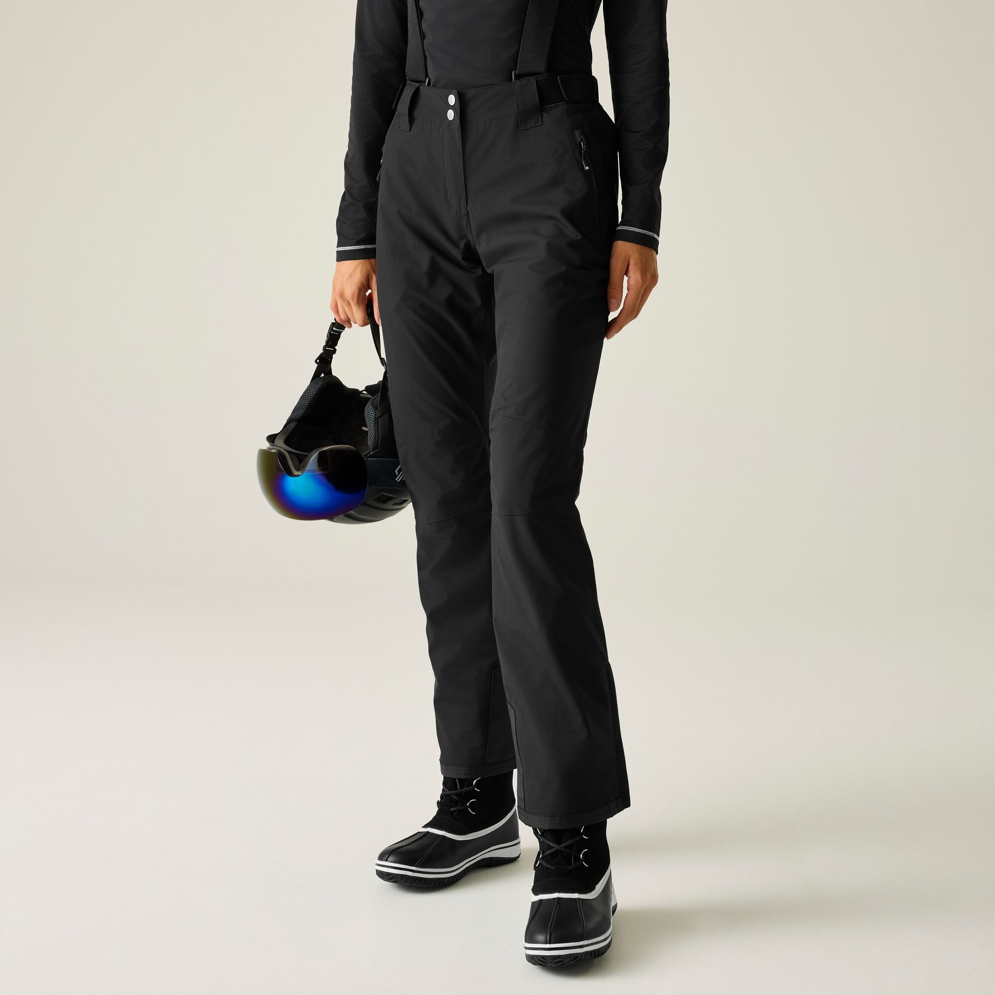 Dare 2b Spodnie narciarskie damskie z membraną z szelkami Diminish Czarny