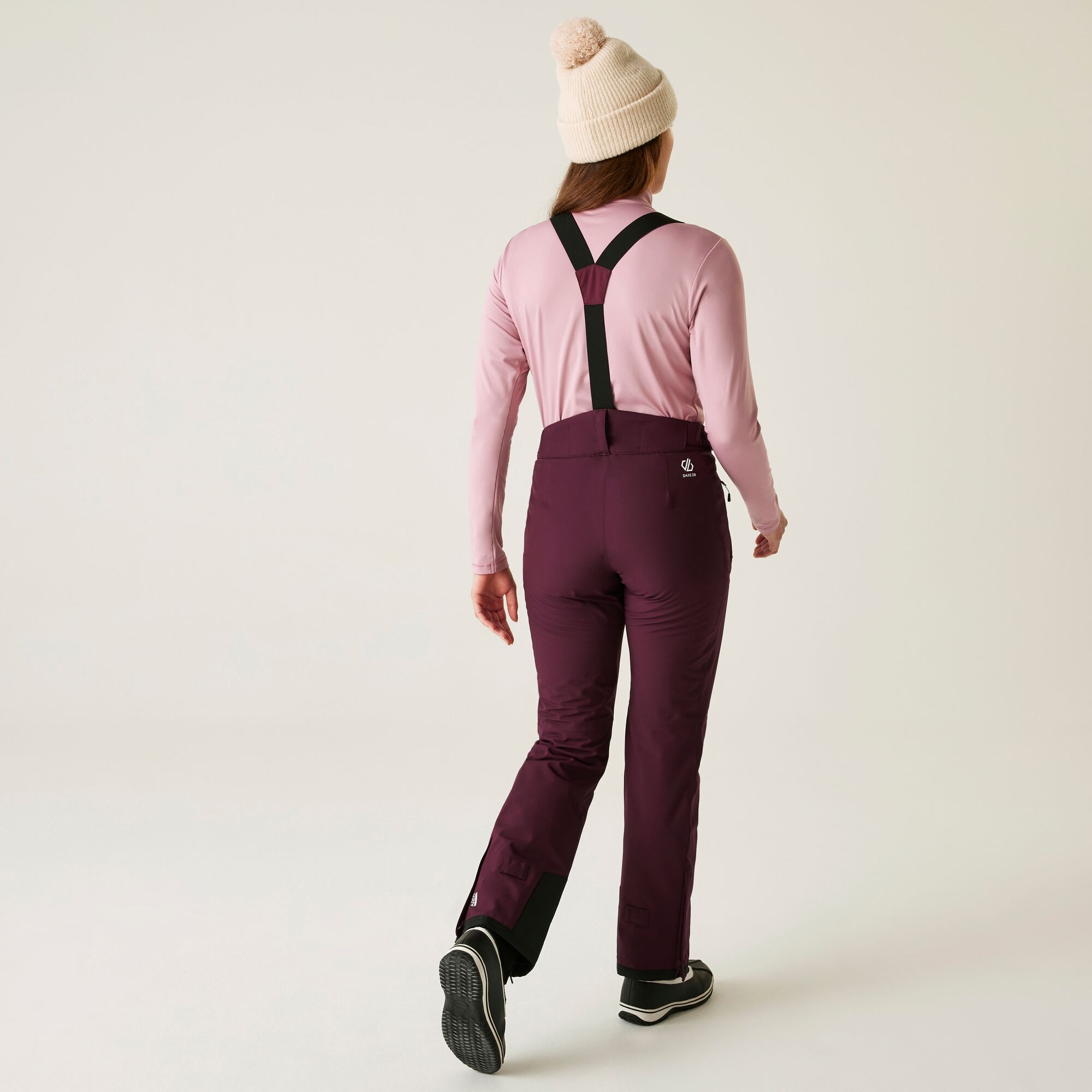 Dare 2b Spodnie narciarskie damskie z membraną z szelkami Diminish Fioletowy