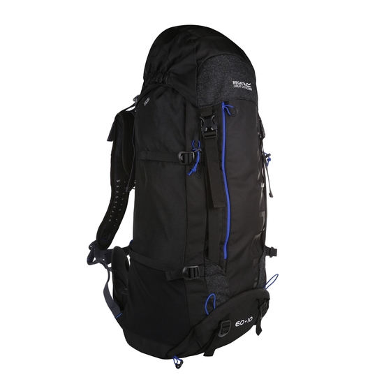 Blackfell III 60+10L Expandable Rucksack Black Surf Spray