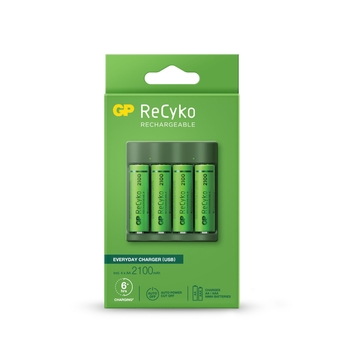 GP Recyko USB Charger With 4 Recyko AA Miscellaneous