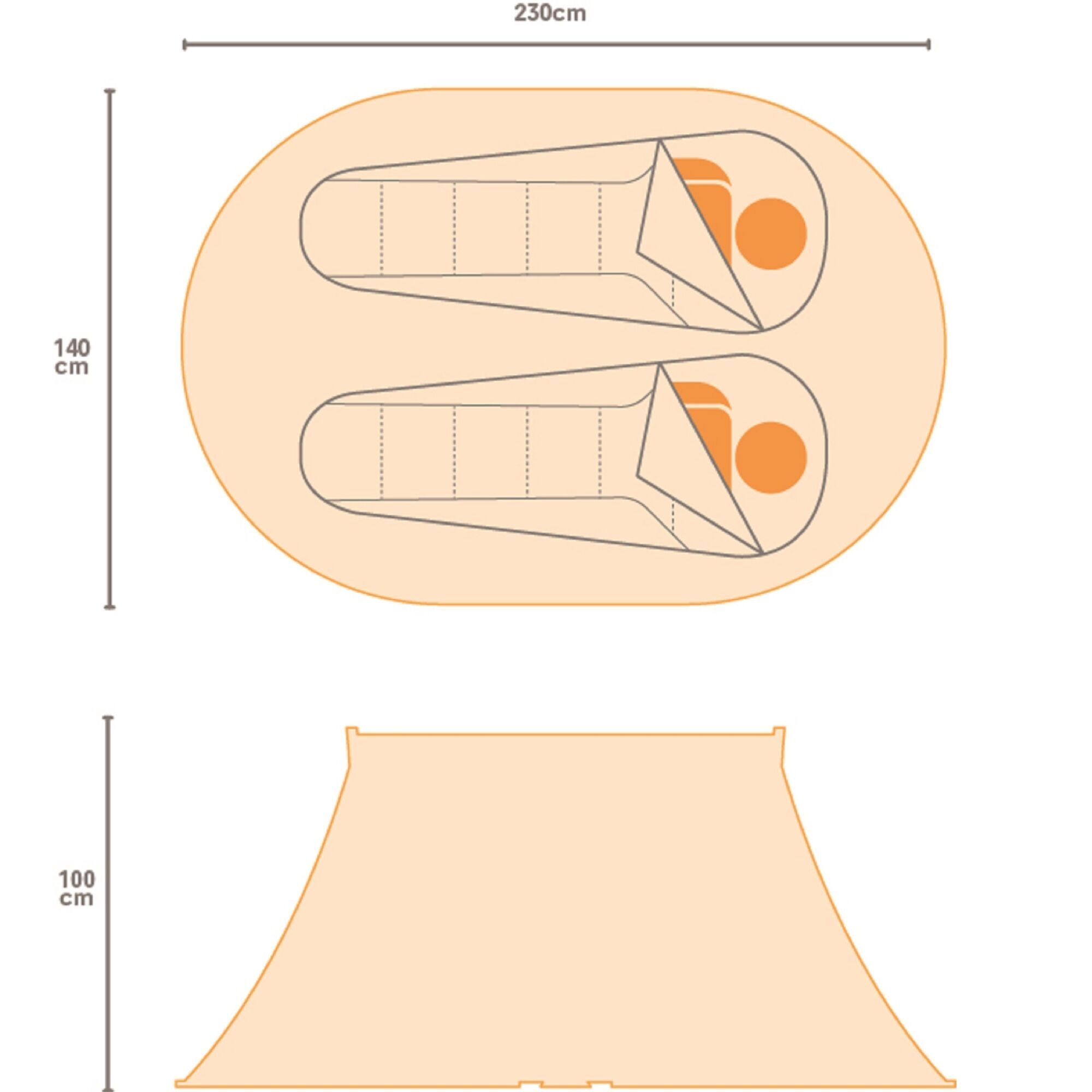 Regatta Namiot 2-os. samorozkładający Malawi II 230x140cm Czerwony