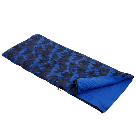 Maui Kids Polyester Lined Sleeping Bag Oxford Blue Palm Tree 